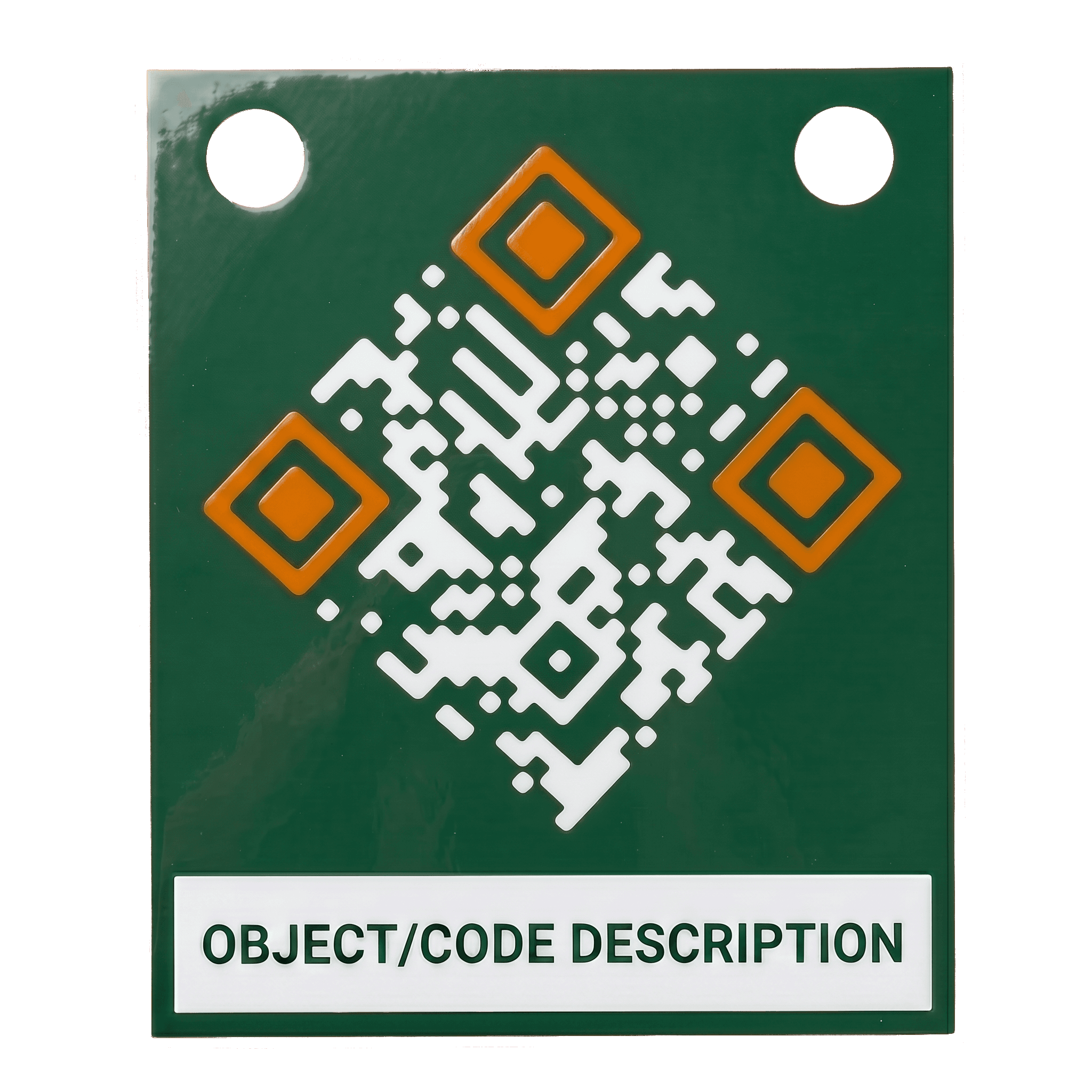 AgTag laminated paper prototype — a printed and laminated QR code ready to fix indoors.